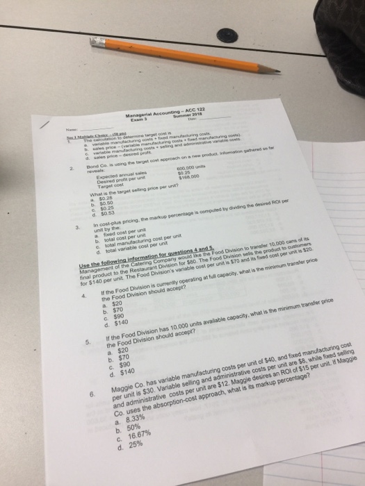 Solved Umver 2018 Desired Protn Per Unt 600 000 S Target Chegg