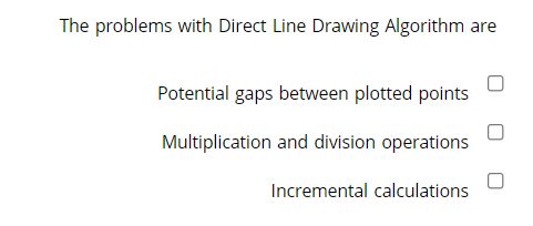 Solved The problems with Direct Line Drawing Algorithm are | Chegg.com