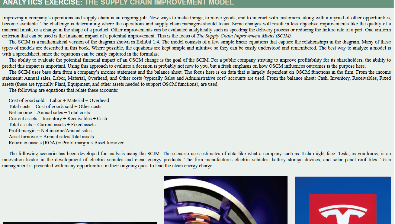 Solved Improving a company's operations and supply chain is | Chegg.com