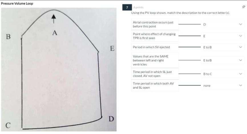 Solved Pressure Volume Loop 6 Points Using The Pv Loop Sh Chegg Com