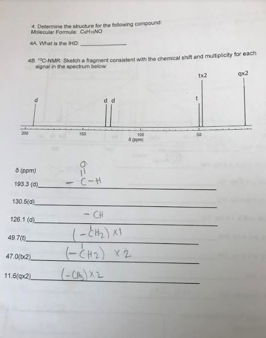 Solved 4. Determine The Structure For The Following | Chegg.com