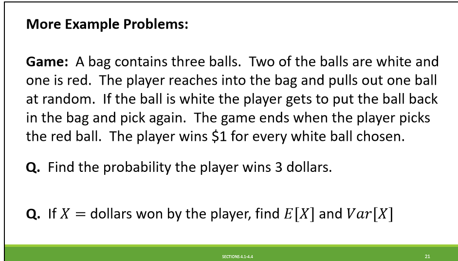 Solved More Example Problems: Game: A Bag Contains Three | Chegg.com