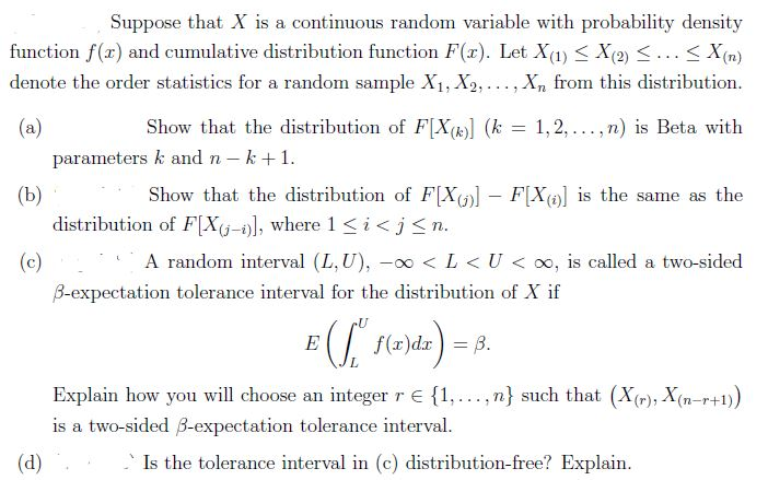 Suppose That X Is A Continuous Random Variable Wit Chegg Com