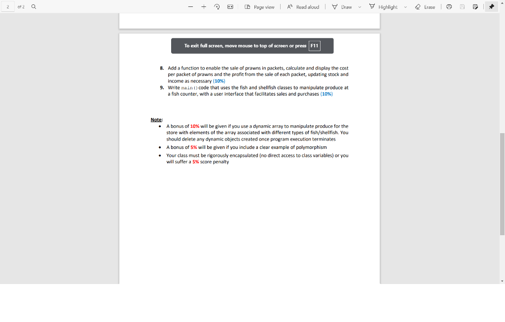 Solved 1 of 2 a Page view A Read aloud Draw Highlight Erase | Chegg.com