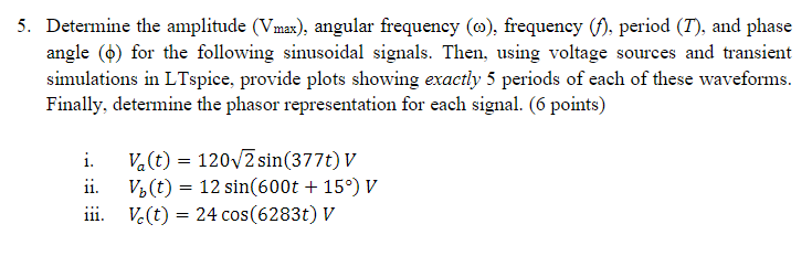 Determine the amplitude ), ﻿angular frequency (ω), | Chegg.com