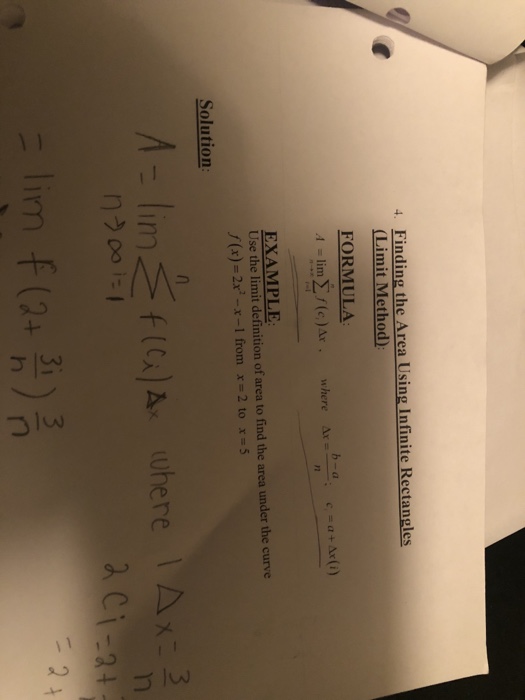 Solved 4. Finding the Area Using Infinite Rectangles Limit | Chegg.com
