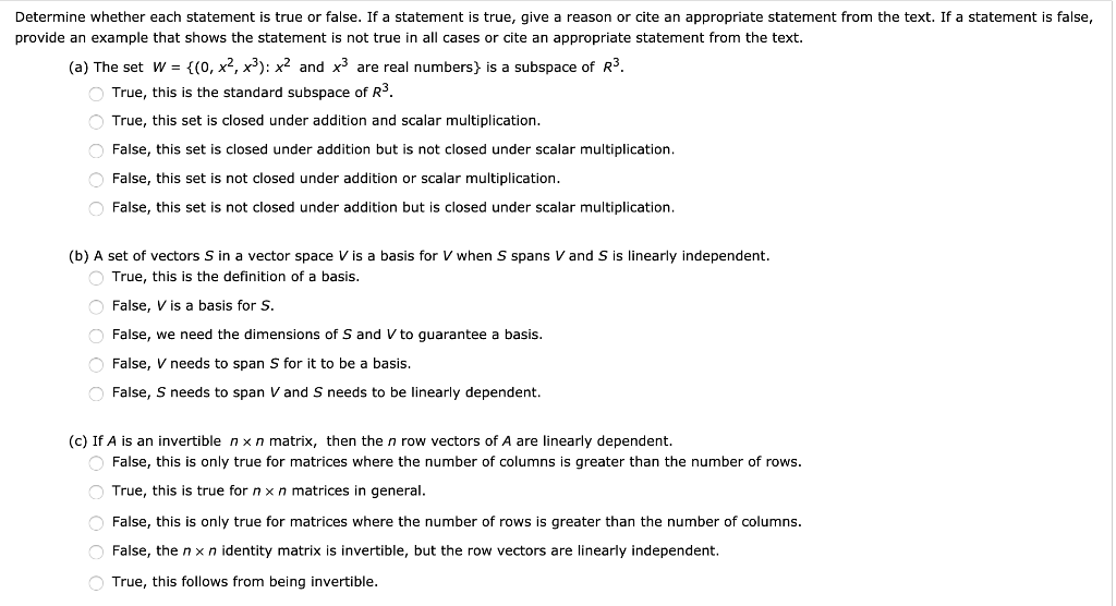 Solved Determine whether each statement is true or false. If | Chegg.com