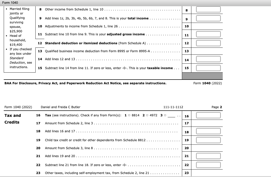 Form 1040other Income (as Reported On 1099 Forms) For 