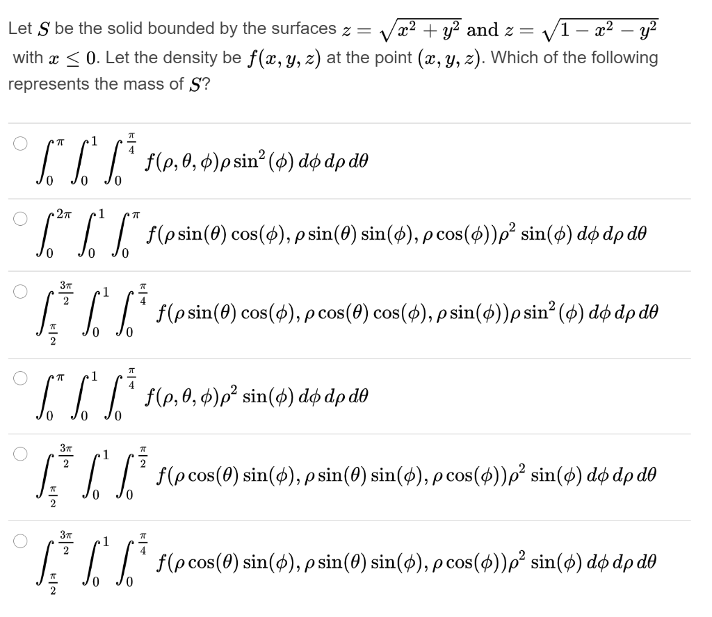Solved Let S be the solid described by the following | Chegg.com