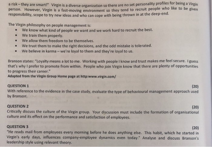 SECTION A Read the case study below and answer the | Chegg.com