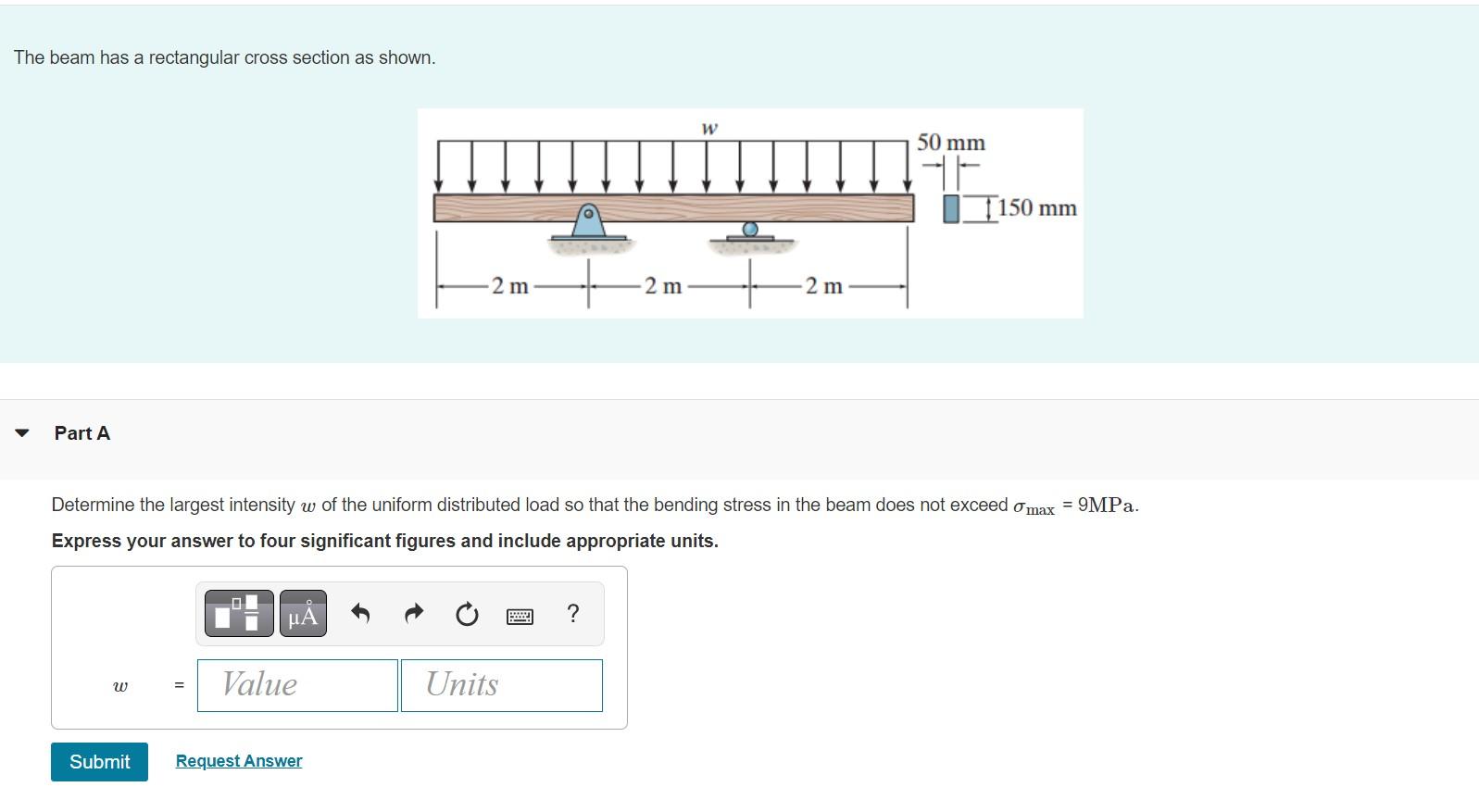 [solved] The Beam Has A Rectangular Cross Section As Show