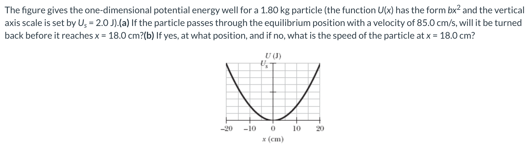 Solved The figure gives the one-dimensional potential energy | Chegg.com