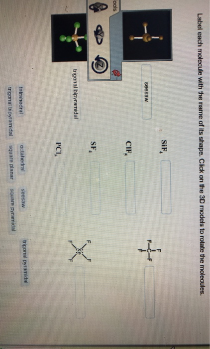 Solved Label Each Molecule With The Name Of Its Shape. Click | Chegg.com