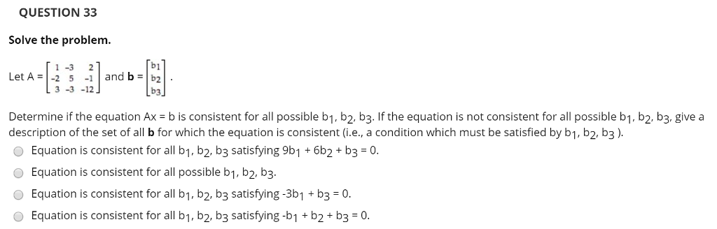 Solved QUESTION 33 Solve The Problem. Let A -2 5 And B B2 | Chegg.com