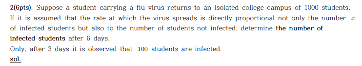 Solved 2(6pts). Suppose a student carrying a flu virus | Chegg.com