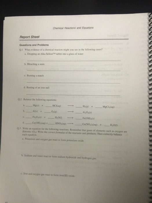 Chemical Equation For Water And Alka Seltzer Tessshebaylo