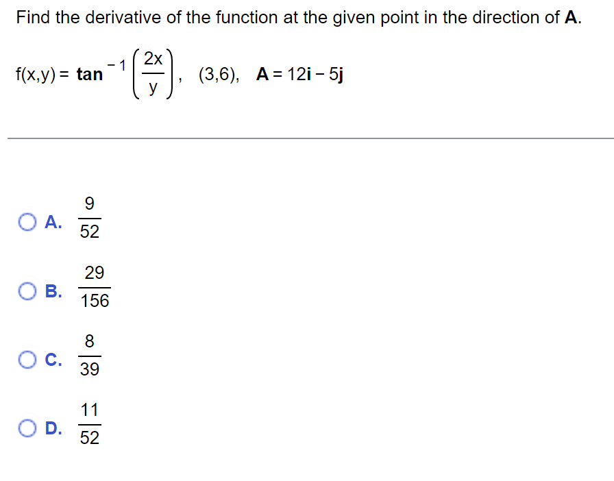 Solved Find the derivative of the function at the given | Chegg.com