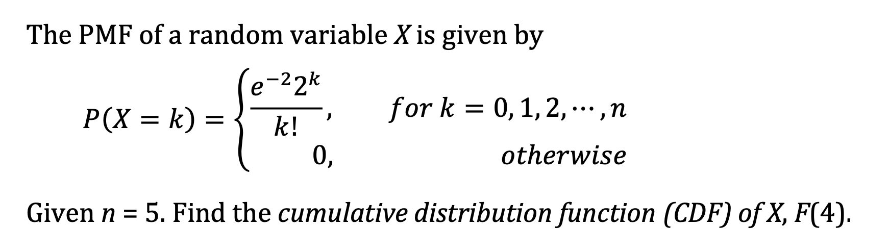 Solved The PMF of a random variable X is given | Chegg.com