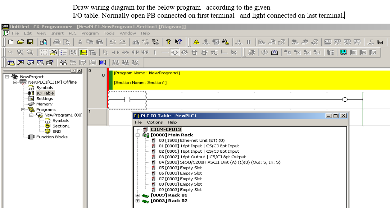 Draw wiring diagram for the below program according | Chegg.com