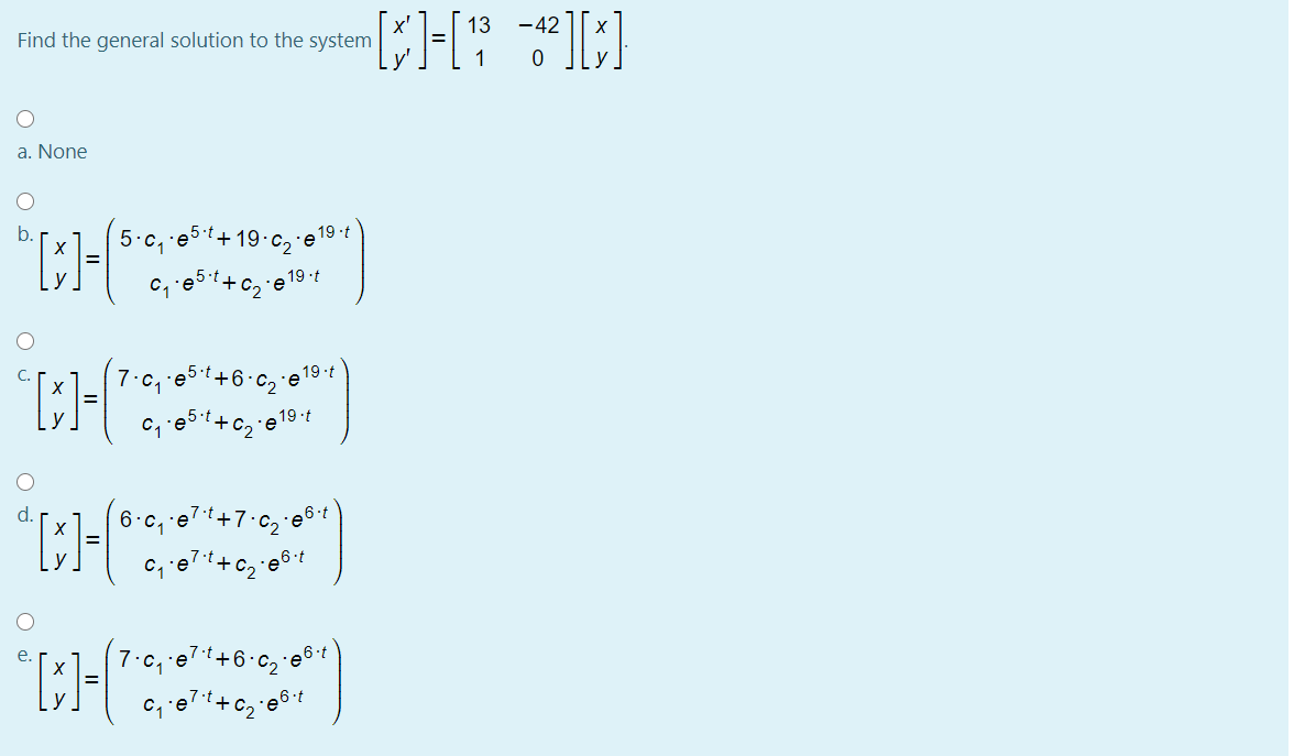 Solved Find the general solution to the system | Chegg.com