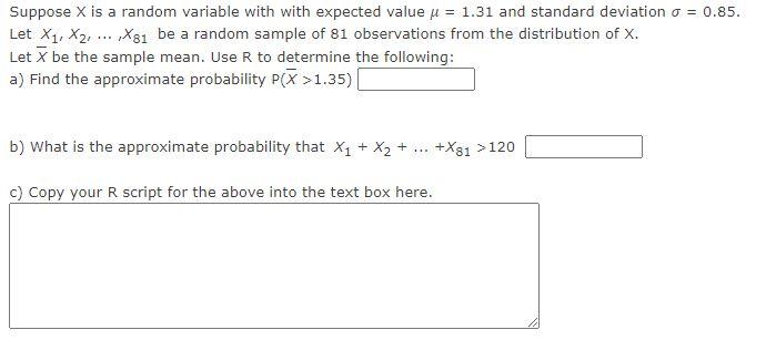 Solved Suppose X is a random variable with with expected | Chegg.com