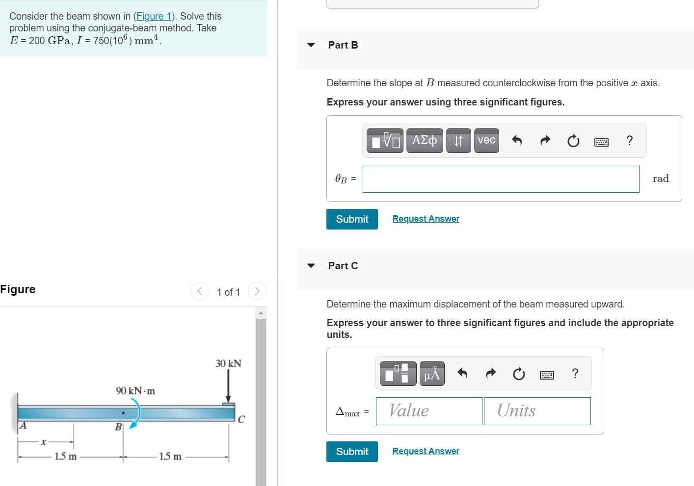 Solved Consider the beam shown in (Figure 1). Solve this | Chegg.com