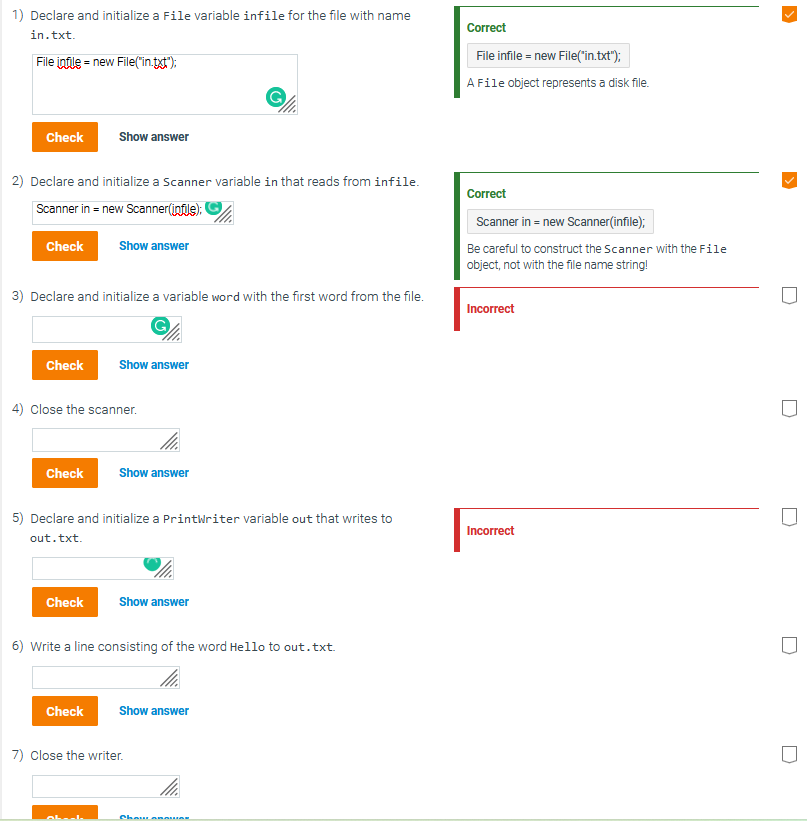 Solved 1) Declare and initialize a File variable infile for | Chegg.com