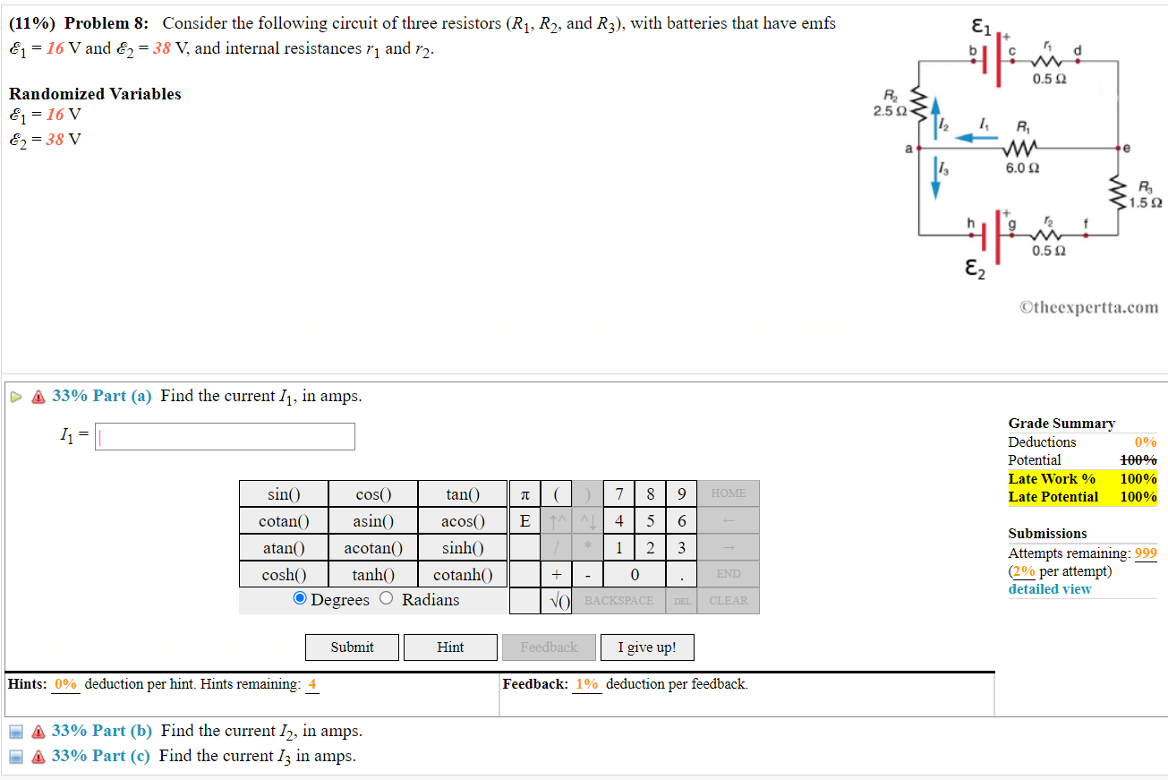 Solved (11\%) Problem 8: Consider The Following Circuit Of | Chegg.com