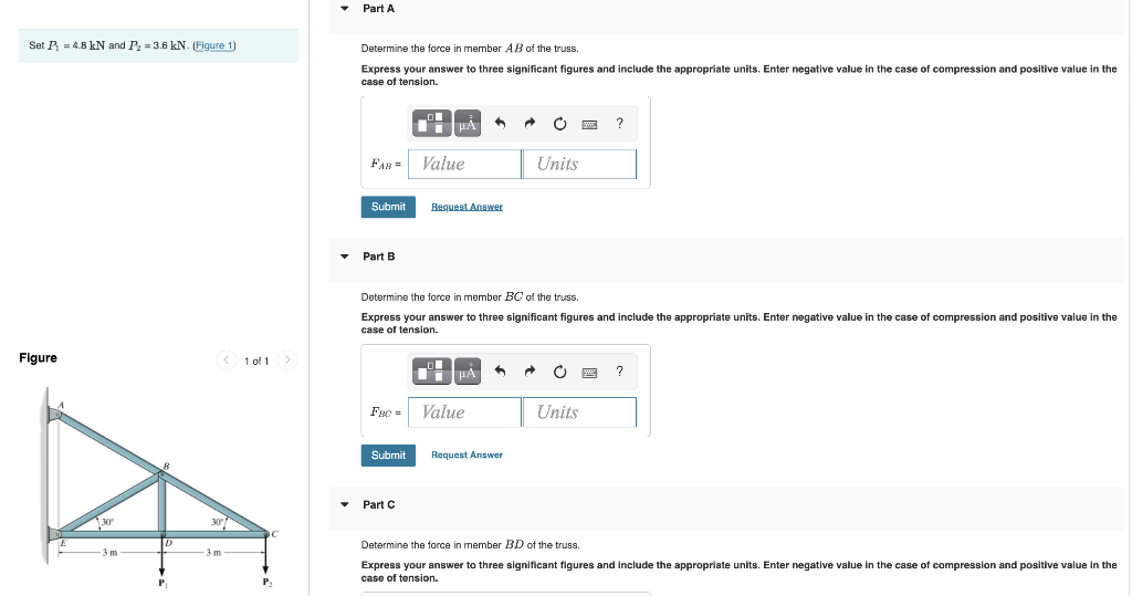 Solved Set P1 = 4.8 KN And P2 = 3.6 KN. (Figure | Chegg.com