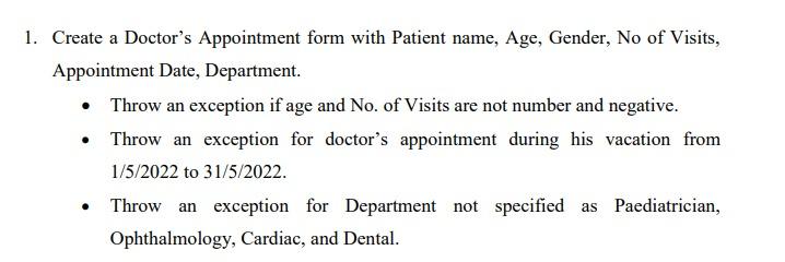1. Create a Doctor's Appointment form with Patient | Chegg.com