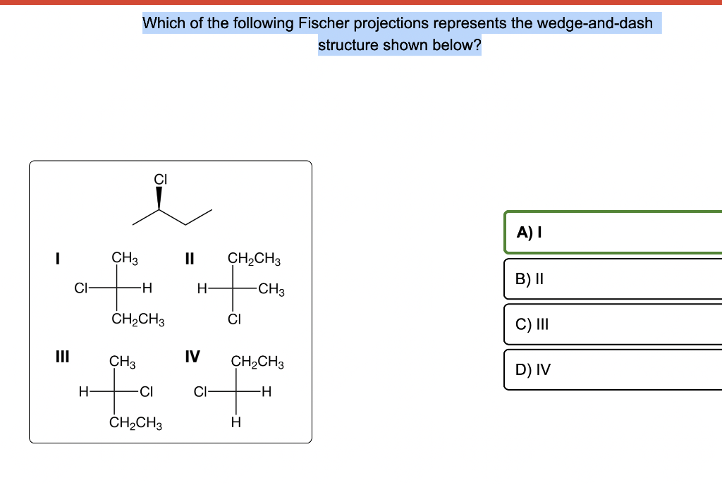 Solved Which of the following Fischer projections represents | Chegg.com