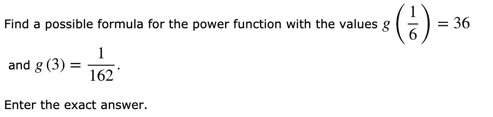 Solved Find a possible formula for the power function with | Chegg.com