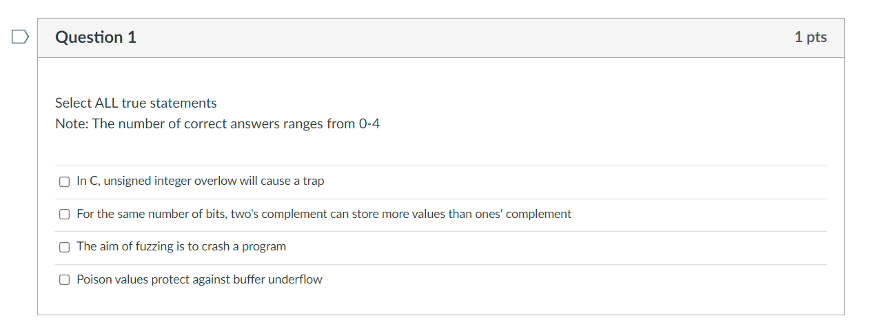 Solved Select ALL true statements Note: The number of | Chegg.com