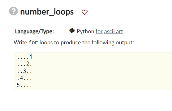 Solved number_loops ♡ Language/Type: Python for ascii art | Chegg.com