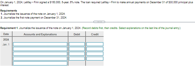 Solved On January 1, 2024. LeMay- Finn signed a $150,000, | Chegg.com