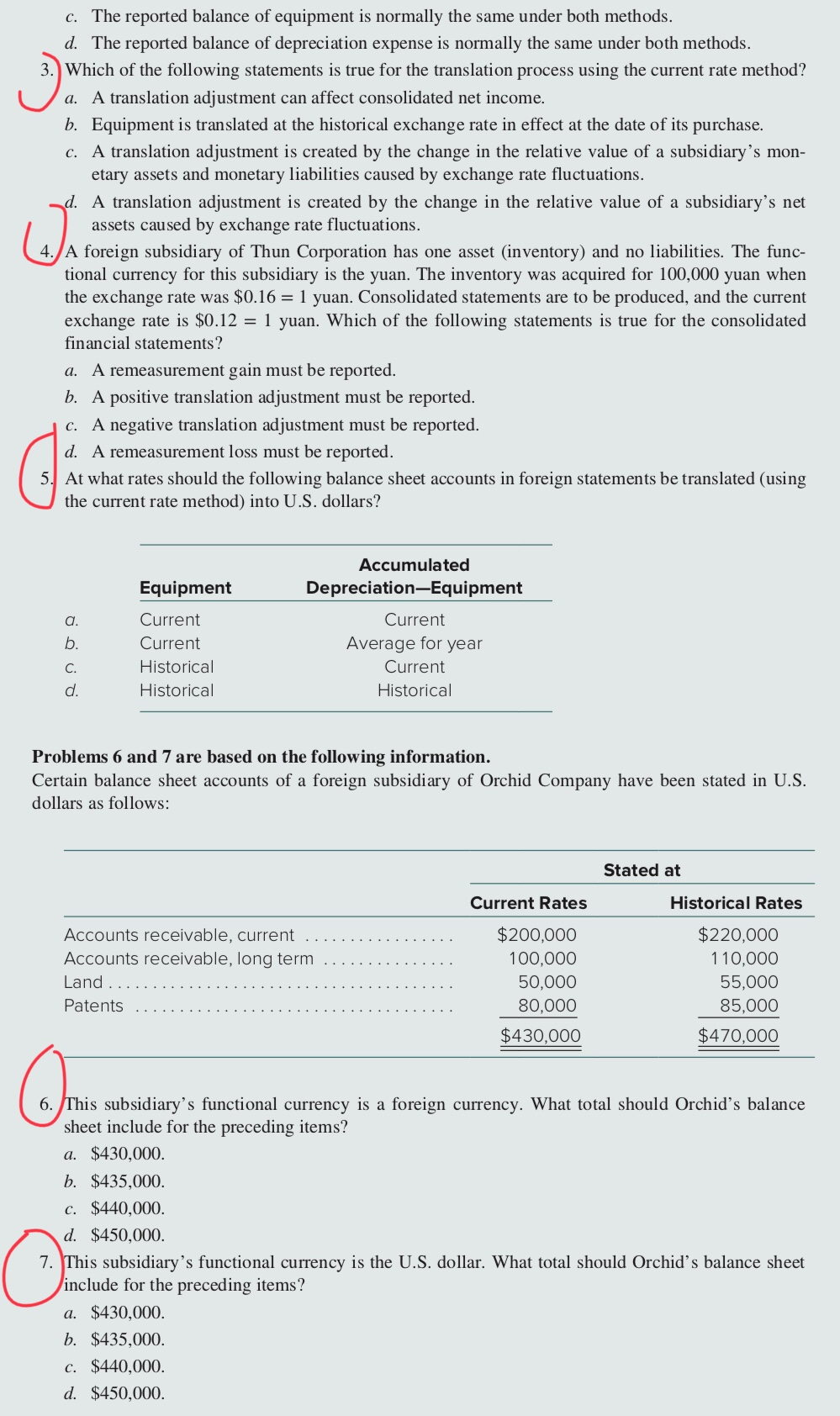 Solved Answer all circled questions. Also Show works for