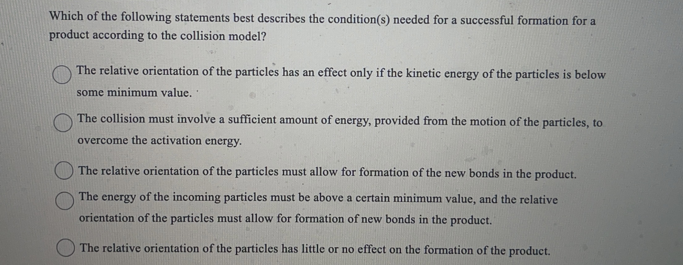 Solved Which of the following statements best describes the | Chegg.com