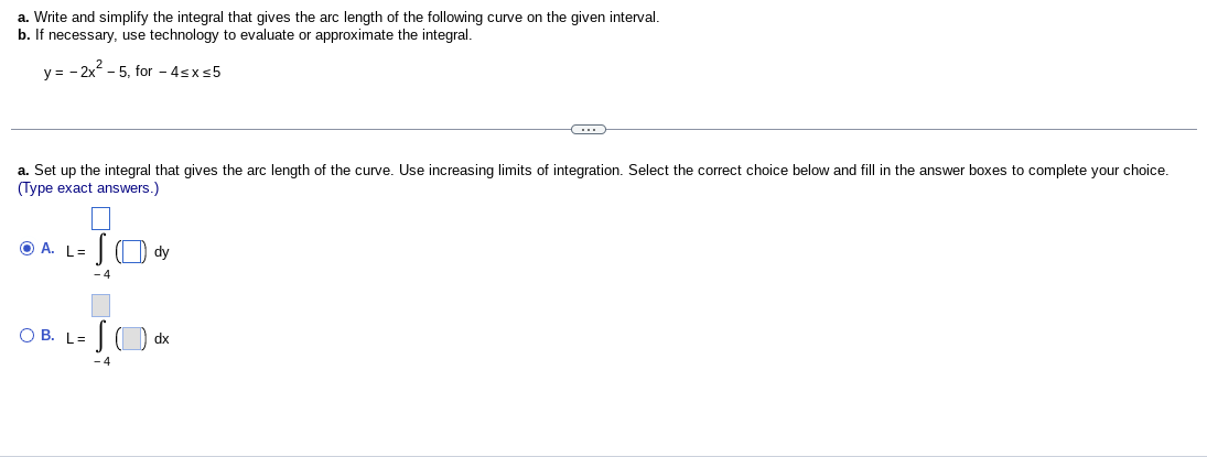 Solved A. Write And Simplify The Integral That Gives The Arc | Chegg.com