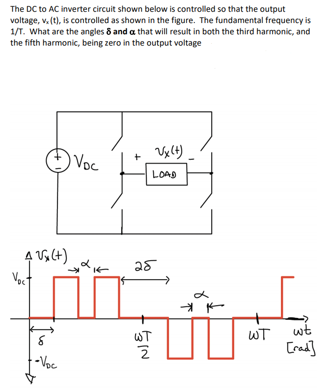 Solved The DC to AC inverter circuit shown below is | Chegg.com