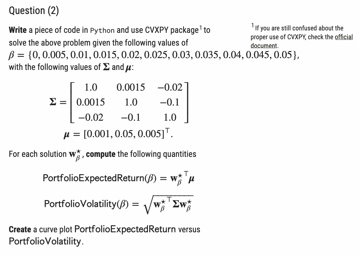 Problem 1 In Modern Portfolio Theory, One Is | Chegg.com