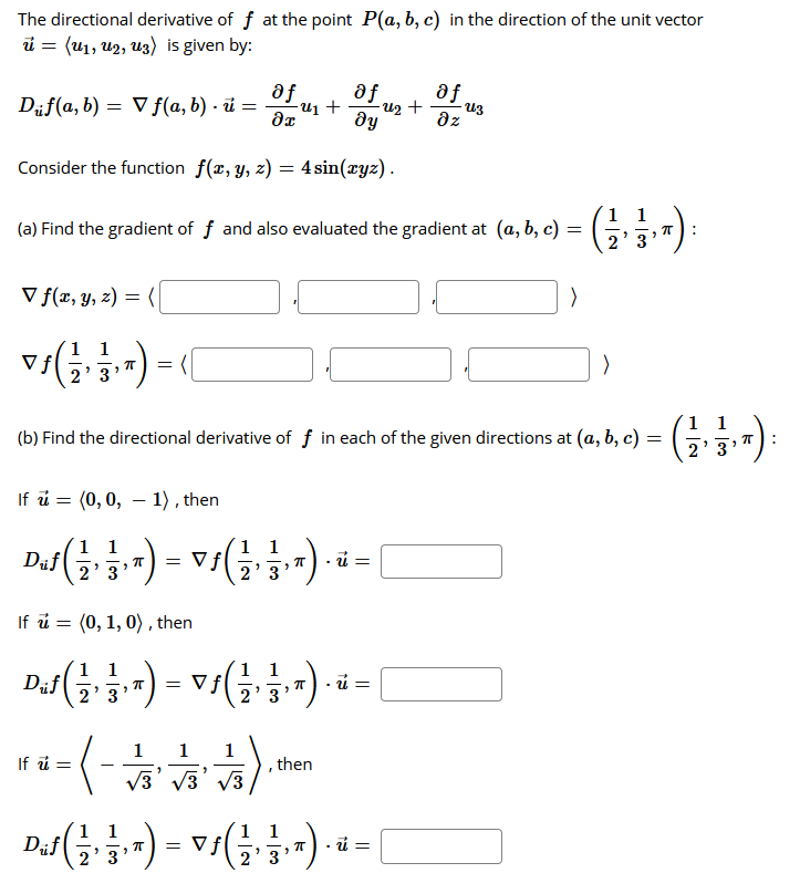 Solved The Directional Derivative Of F At The Point P A Chegg Com