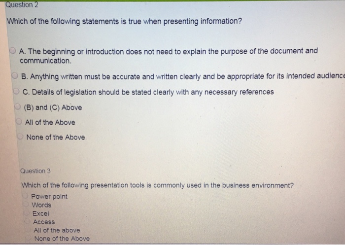 Solved: Question 1 Which Of The Following Statements Is NO... | Chegg.com