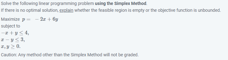 Solved Solve the following linear programming problem using | Chegg.com