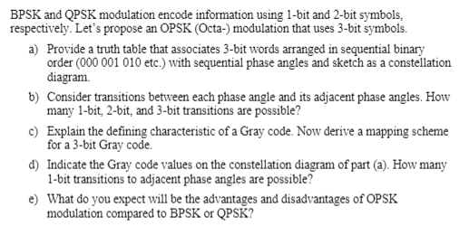 Solved BPSK and QPSK modulation encode information using | Chegg.com