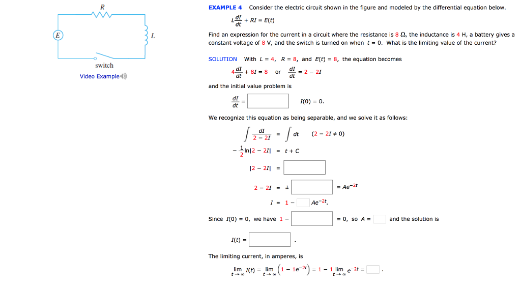 Solved EXAMPLE 4 Consider the electric circuit shown in the | Chegg.com