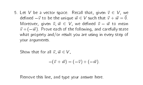 Solved 5 Let V Be A Vector Space Recall That Given E Chegg Com