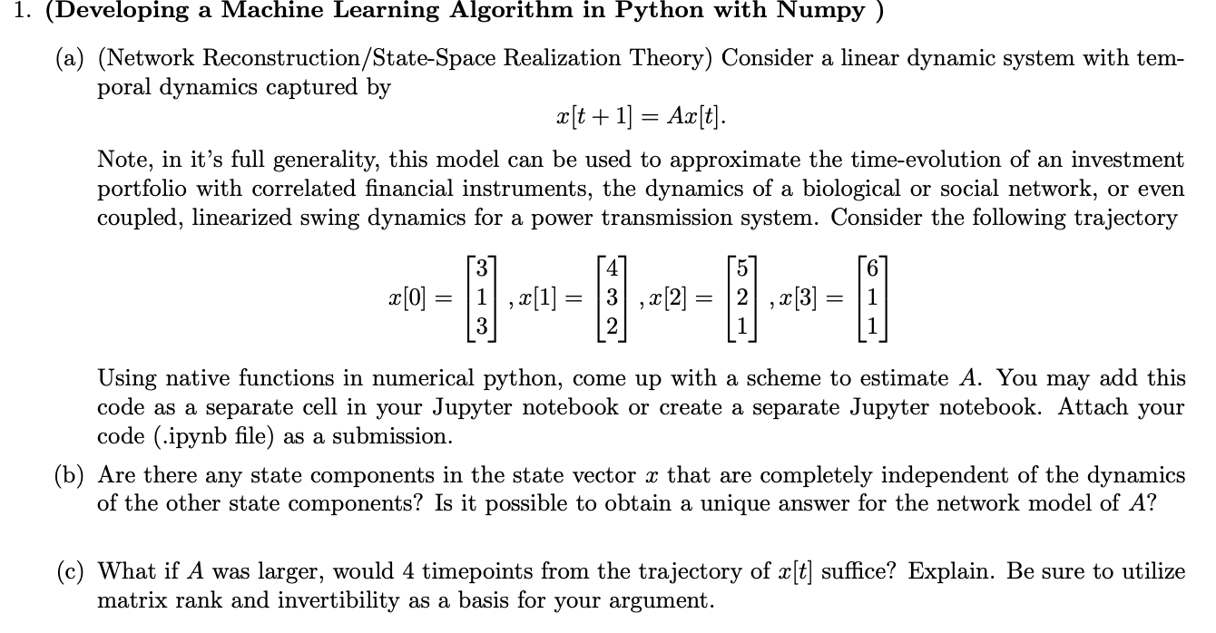 (a) (Network Reconstruction/State-Space Realization | Chegg.com