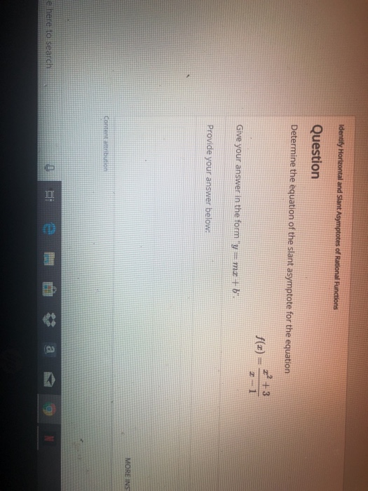 Solved and Slant Question Determine the equation of the