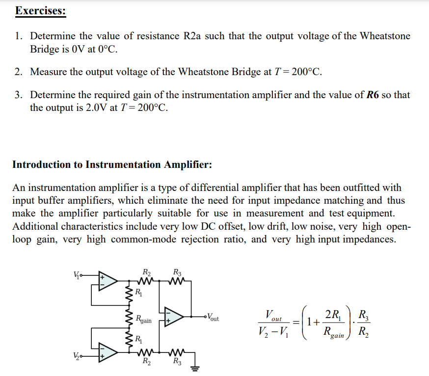 Solved Exercises: 1. Determine the value of resistance R2a | Chegg.com