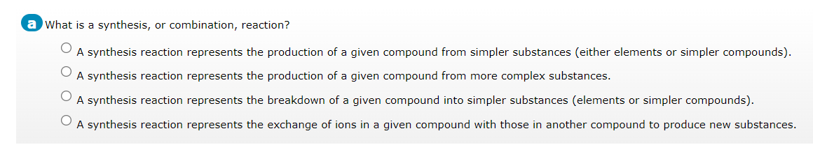 combination synthesis reaction definition chemistry